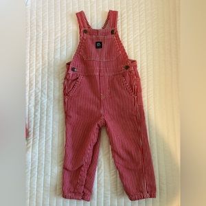 Baby B’Gosh red stripe overalls
